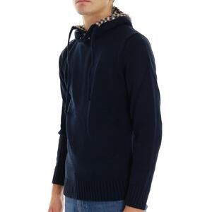 MAGLIA CON  CAPPUCCIO BLU